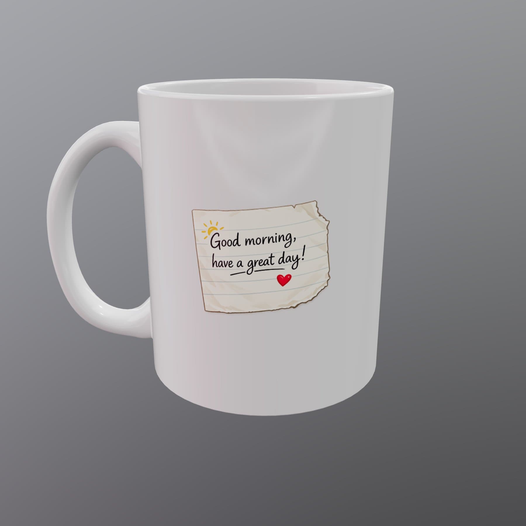 Example handwritten note custom mug design